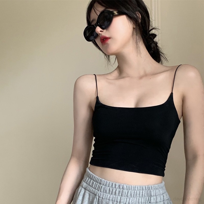 Áo Hai Dây Và Ba Lỗ Áo Croptop Áo Tank Top Hai Dây Màu Sắc Trơn Phong Cách Hàn Quốc Cho Nữ