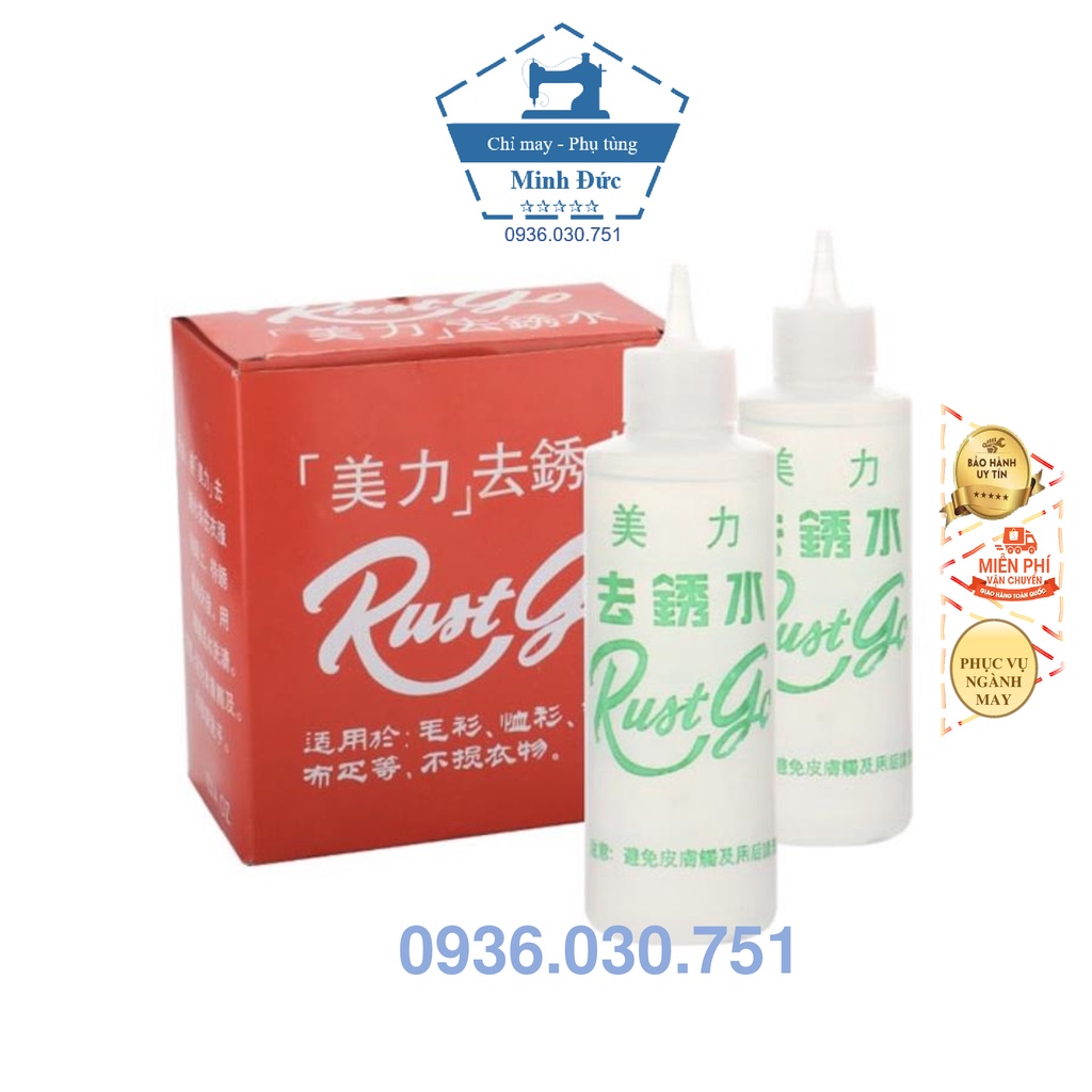 Tẩy Sét Vết Ố trên vải - Chai tẩy rỉ sét - sử dụng tẩy vết rỉ sét trên vải quần áo - [hiệu Rust Go]