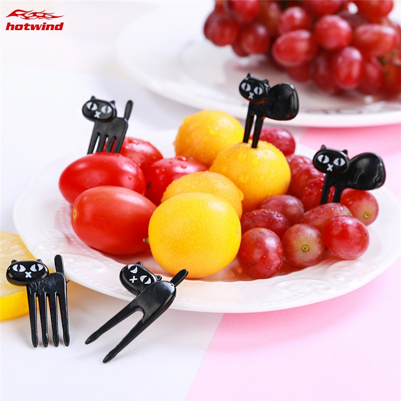 Bộ 6 nĩa ăn trái cây hình mèo đen dễ thương