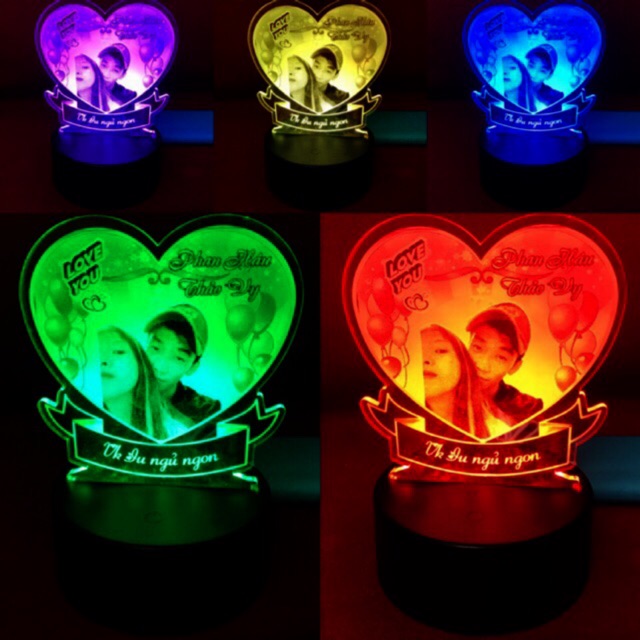Đèn ngủ 3d led, quà tặng khắc theo yêu cầu