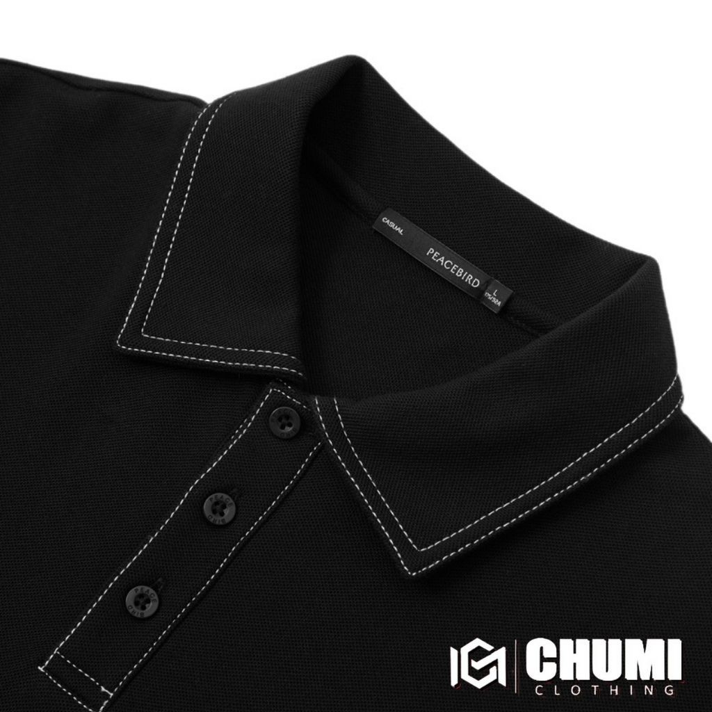 Áo polo nam nữ tay lỡ form rộng CHUMI dáng basic vải cotton thoáng mát cm024