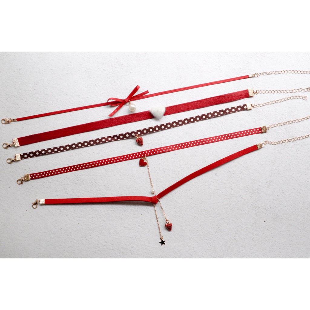 Choker BST màu đỏ cherry xinh xắn A-CK129-134 Mayconner