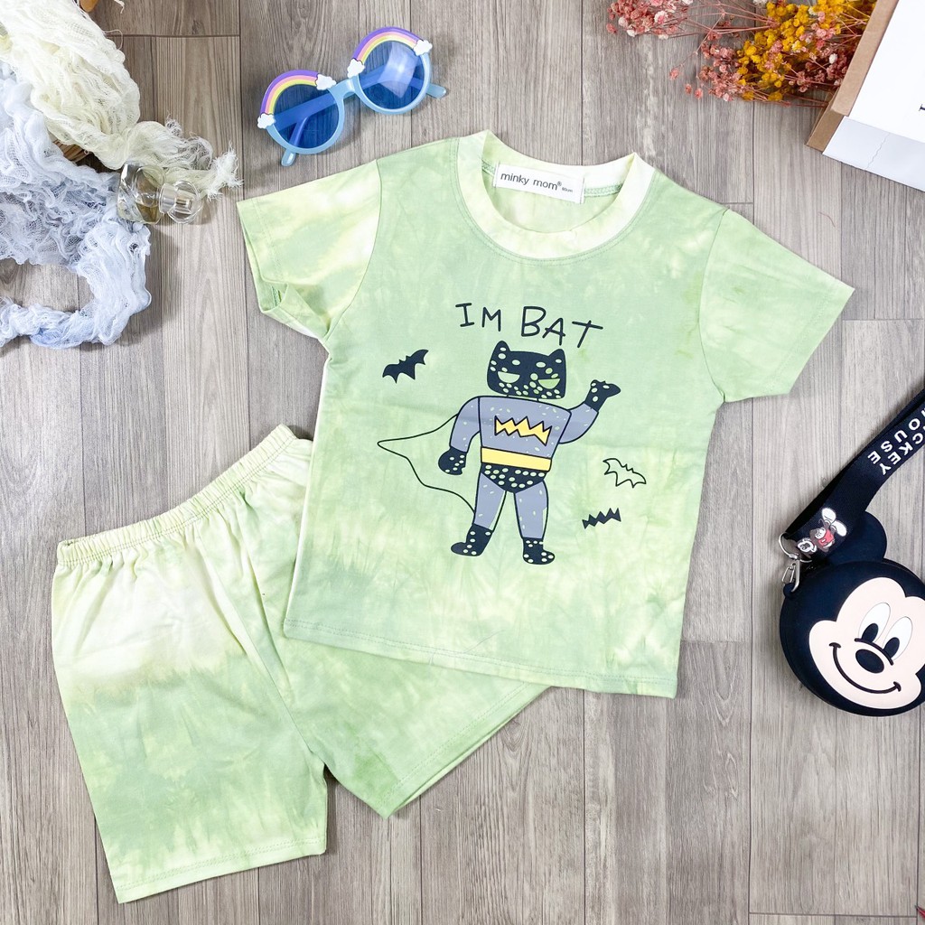 [SALE] Bộ Cộc Tay Cho Bé Trai, Bé Gái Minky Mom Vải Cotton 100% Tie Dye Sành Điệu, Bộ Quần Áo Cho Bé Mặc Nhà MKM2145