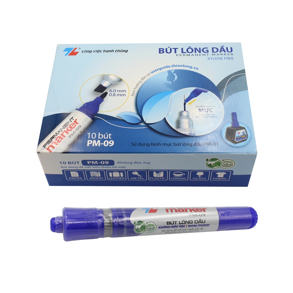 Bút lông dầu Thiên Long PM-09 [Hộp 10 cây] SUKADO