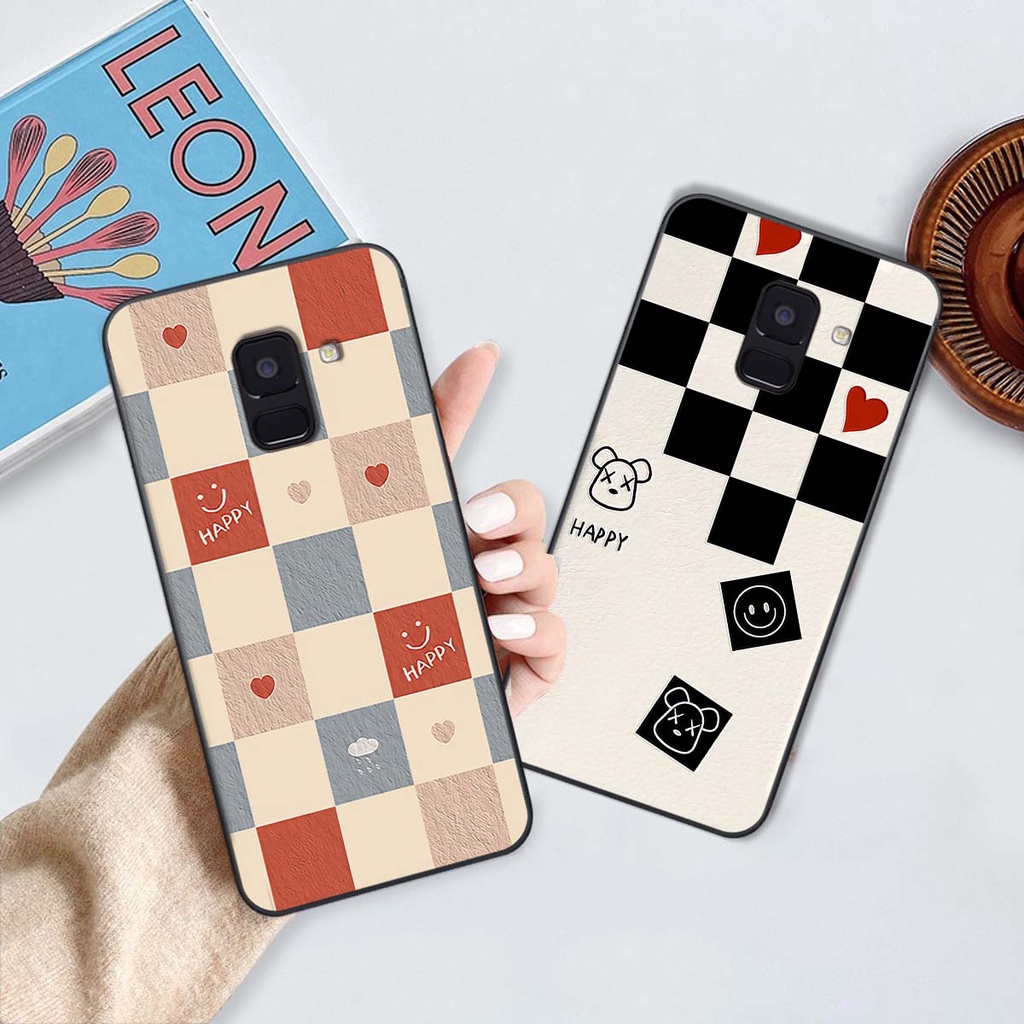 Ốp Samsung A8 2018 / A8 Plus / A8+ caro trái tim cá tính, thời trang siêu đẹp, siêu phong cách