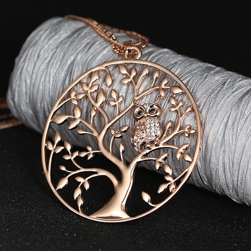 Vòng cổ Mặt Hình Chim Cú Và Cây Đời Thời Trang