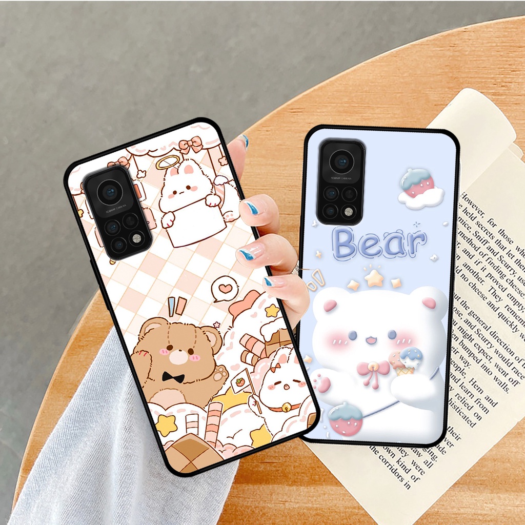 Ốp lưng Xiaomi Mi 10T Pro in hình caro gấu thỏ dễ thương