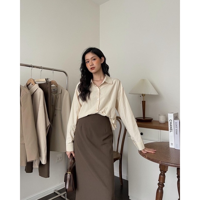 ÁO SƠ MI VẢI THÔ MỀM CỔ ĐỨC 107