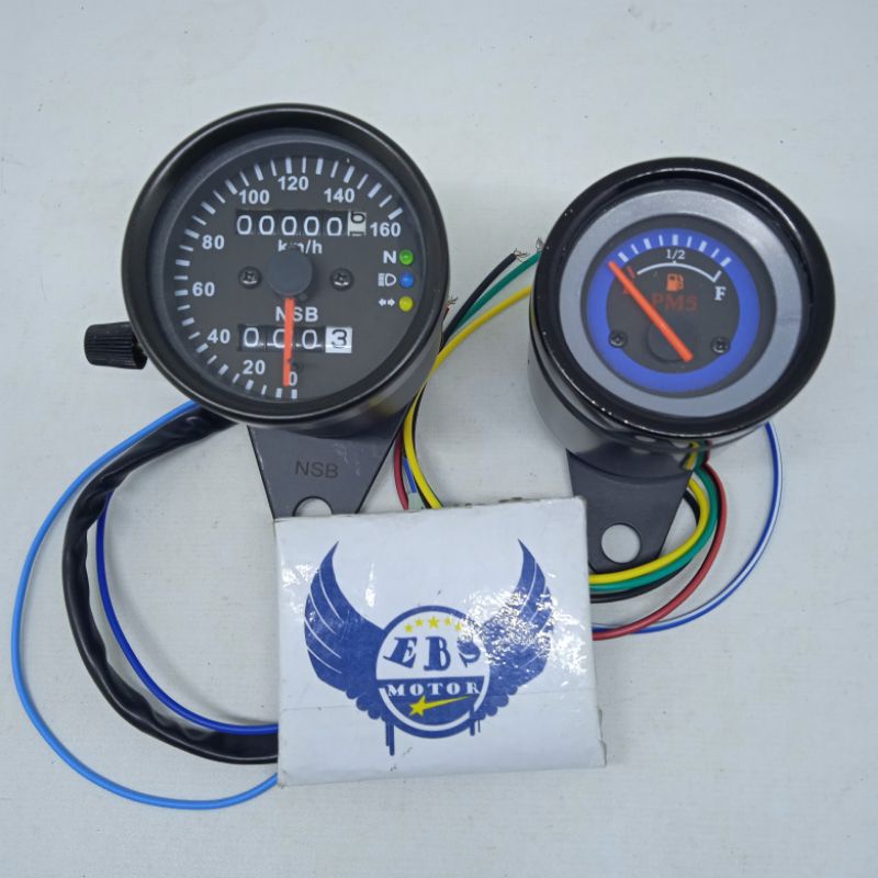 Đồng Hồ Đo Tốc Độ KILOMETER Hình Tròn Màu Đen Thông Dụng CHOROME
