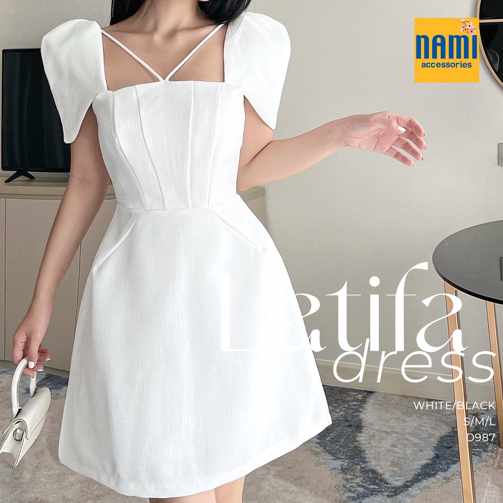 Đầm xoè chéo dây dáng ngắn lên form xinh xắn dễ thương kèm dáng tay lạ mắt tinh tế - ATNU029