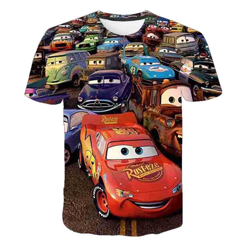 Áo Thun Tay Ngắn Mùa Hè In Hình Xe Hơi Hoạt Hình Pixar Lightning McQueen Cho Bé Trai Và Bé Gái