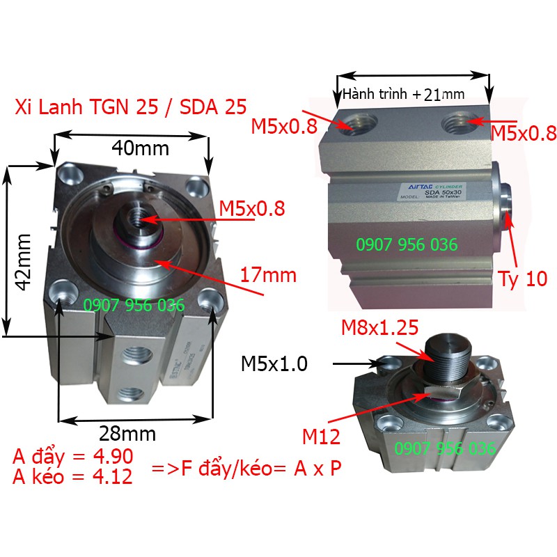 Xi lanh khí nén SDA 25