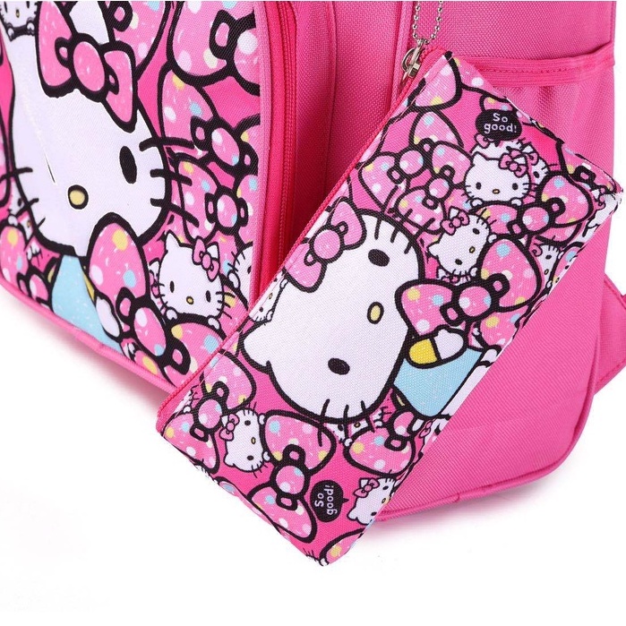 Balo Hello Kitty Màu Hồng Dễ Thương - Balo Đi Học Cho Bé