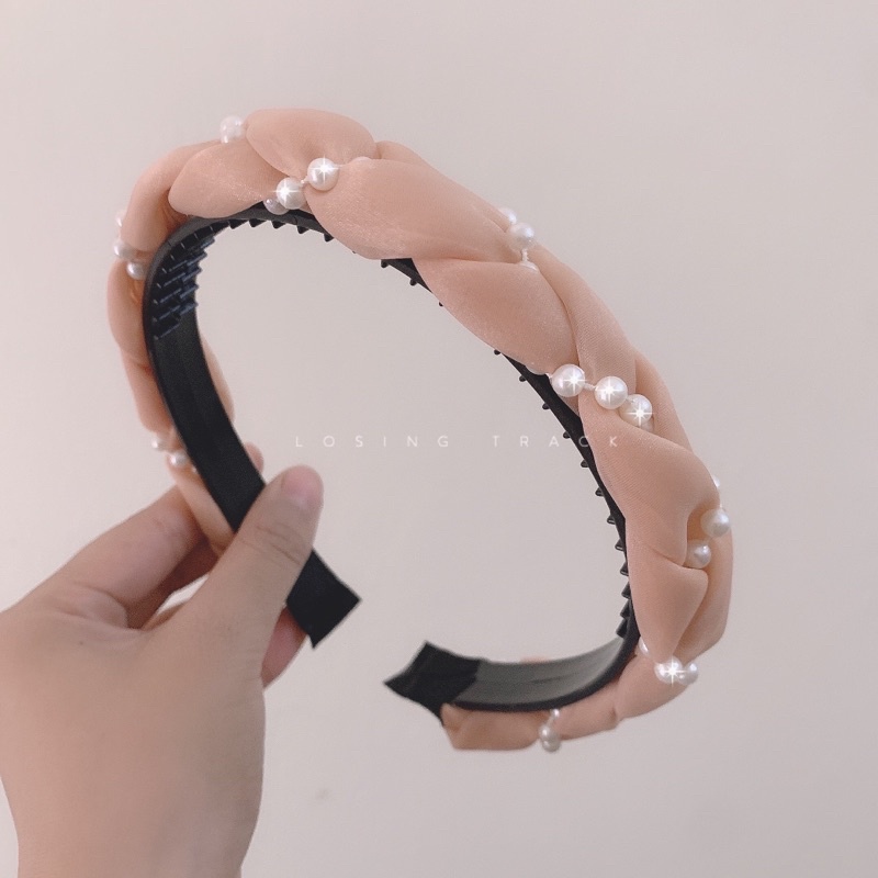 Bờm tóc tết voan phối dây 3 màu hot dễ phối đồ BT574