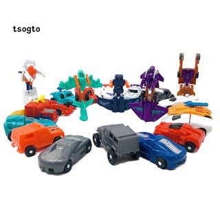Set 10 mô hình xe biến hình robot mini cho bé