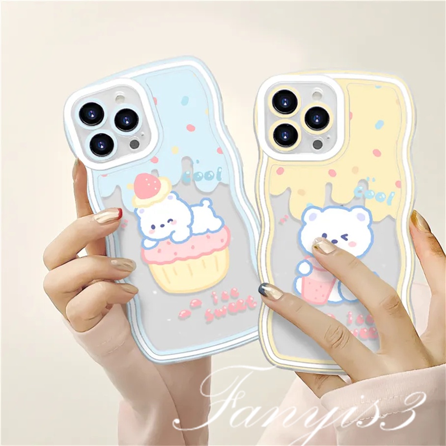Ốp Điện Thoại TPU Mềm Hình Gấu Uống Trà Sữa Cho iPhone 14 13 12 11 Pro Max X XR Xs Max 8 7 6 6s Plus SE 2020