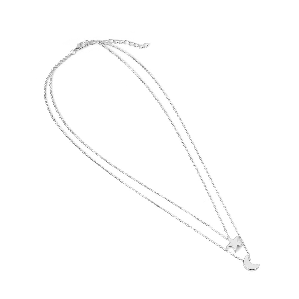 Dây Chuyền Mặt Trăng Và Ngôi Sao Đơn Giản Phong Cách Boho