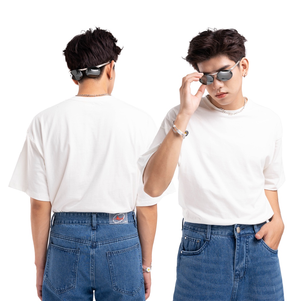 KIẾM LÀ MỐT SNEAKER - quần jeans nam dài ống rộng màu xanh lai tua