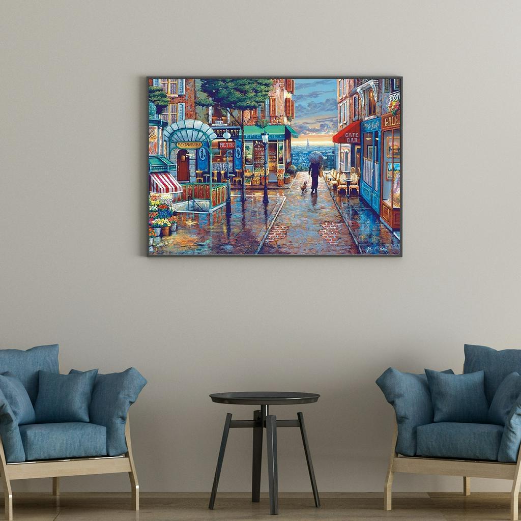 Bộ tranh đính đá tròn tự làm hình phong cảnh trang trí nhà cửa