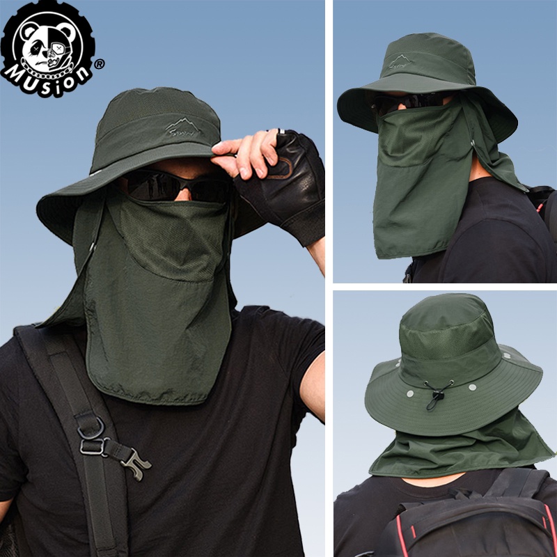 Mũ che nắng Musion UPF 50+ chống tia UV có thể tháo rời được dùng khi câu cá/đi bộ xuyên rừng/làm vườn ngoài trời