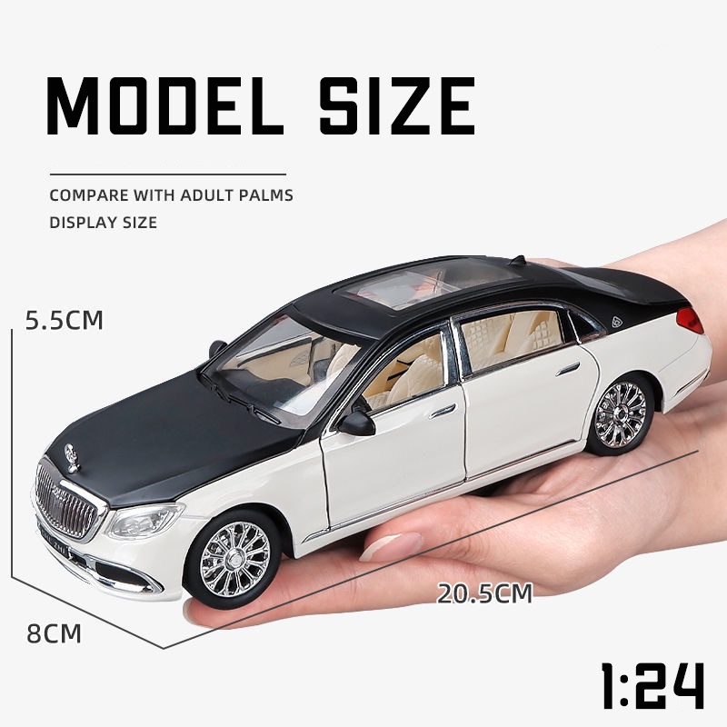 Mô Hình Xe Hơi Maybach S600 Bằng Hợp Kim Tỉ Lệ 1: 24 Có Đèn Và Nhạc Độc Đáo Sống Động