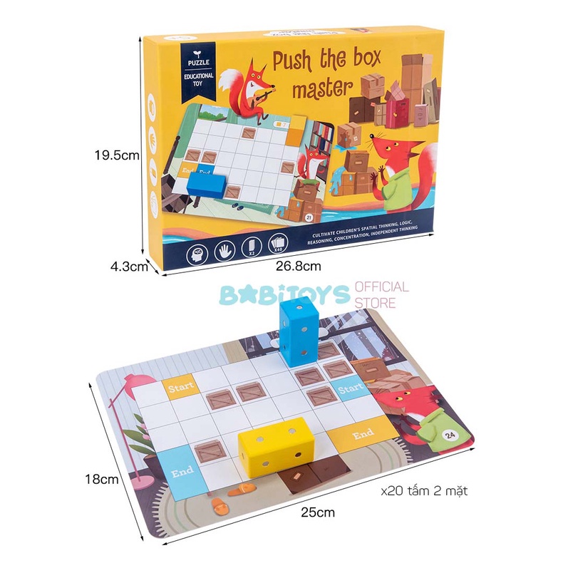 Bộ đồ chơi thông minh Cáo đẩy hộp giúp bé phát triển tư duy