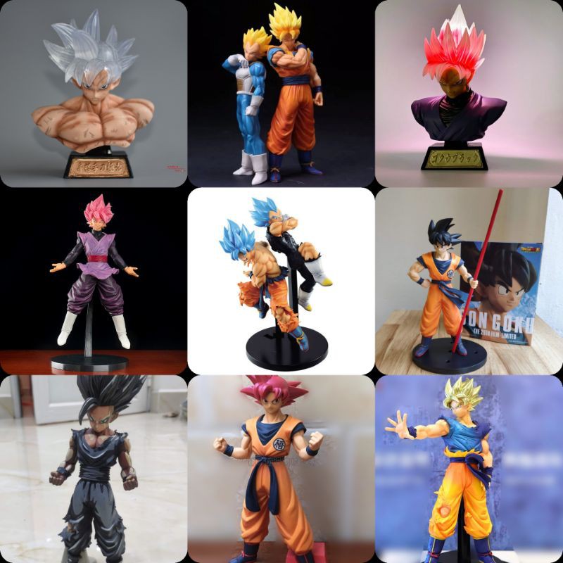 Mô hình Dragon ball Z đồ chơi nhân vật sưu tập songoku vegata songohan 2d goku tóc đỏ blue