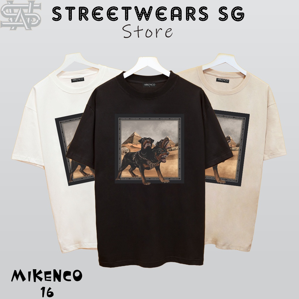 [Premium] Áo thun form ộng MIKENCO Dog 3 Đầu chất liệu cotton - Streetwears SG