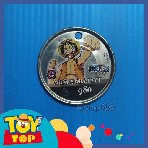 Thẻ Toonies One Piece đồng xu bí ẩn hải trình màu bạc tròn lỗ bản cũ 2nd có xước trầy Mũ rơm Luffy phân loại 1