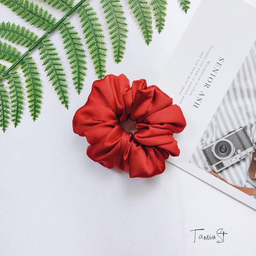 Scrunchies - Cột tóc scrunchie vải lụa bóng - Size nhỏ 8cm