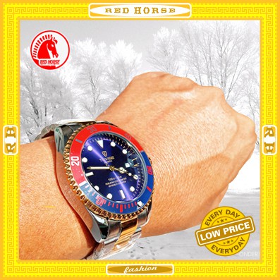 Đồng hồ nam Tevise T801 máy japan, mặt xanh viền pepsi
