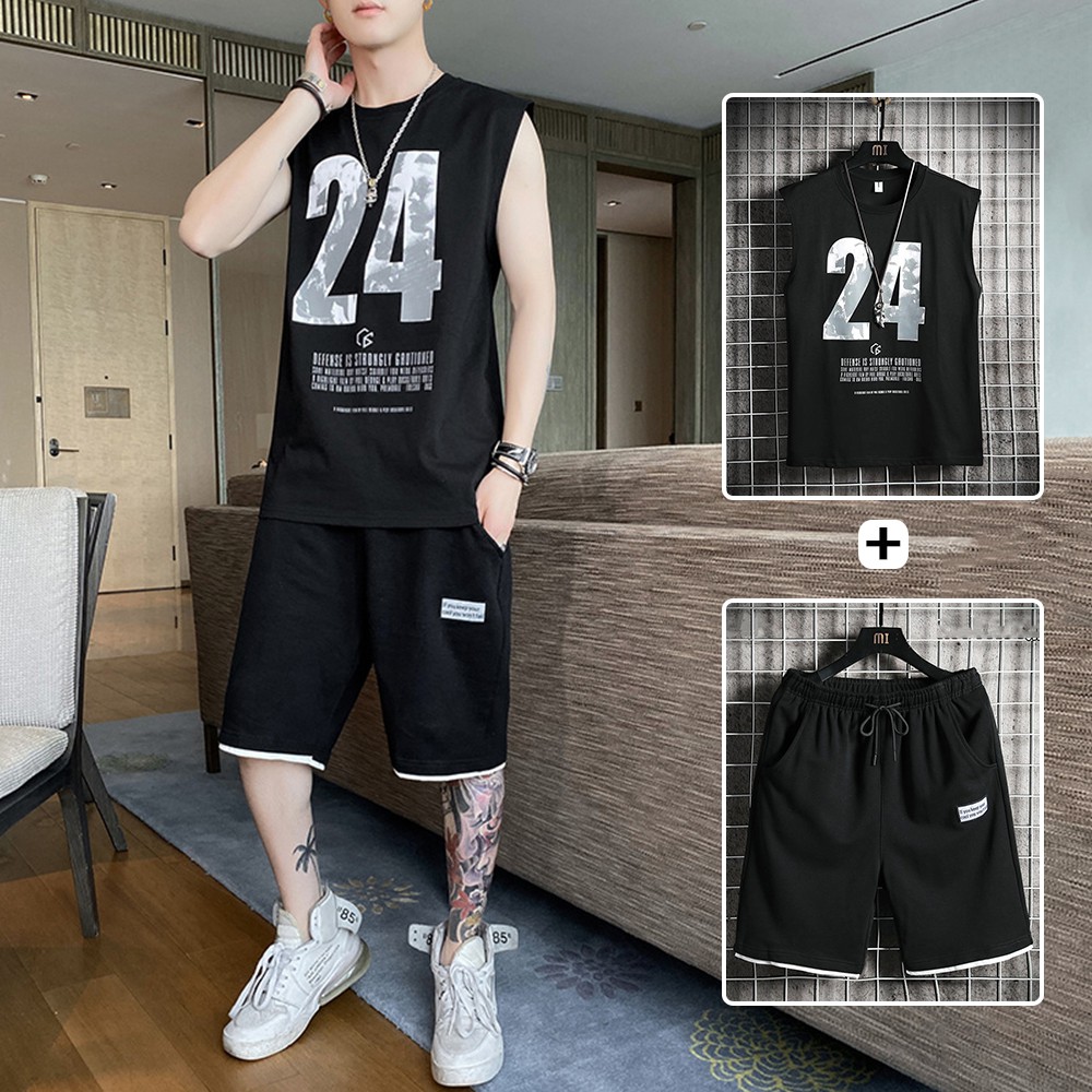 Bộ Đồ Thun Nam 24 Áo 3 Lỗ Khoét Nách Cổ Tròn Quần Short Đùi Thể Thao Có Túi ZENKODLMEN 90000160 | BigBuy360 - bigbuy360.vn