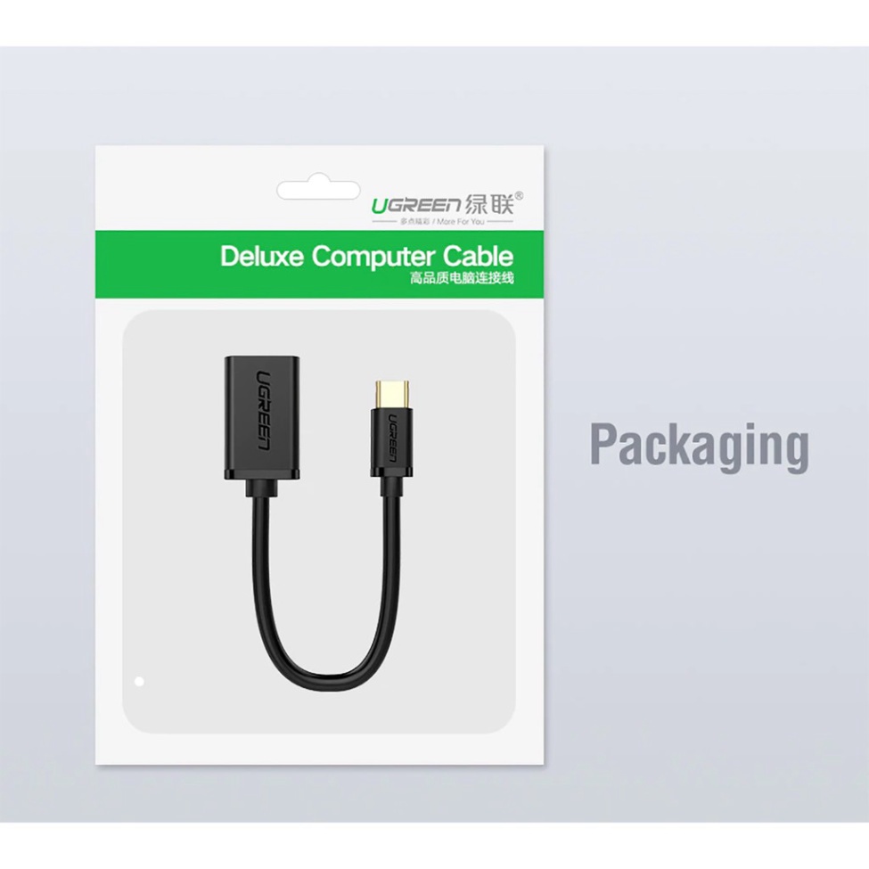 Cáp chuyển Type C ra USB 3.0 Ugreen US154 Hỗ trợ OTG dài 15cm cao cấp - Hàng Chính Hãng