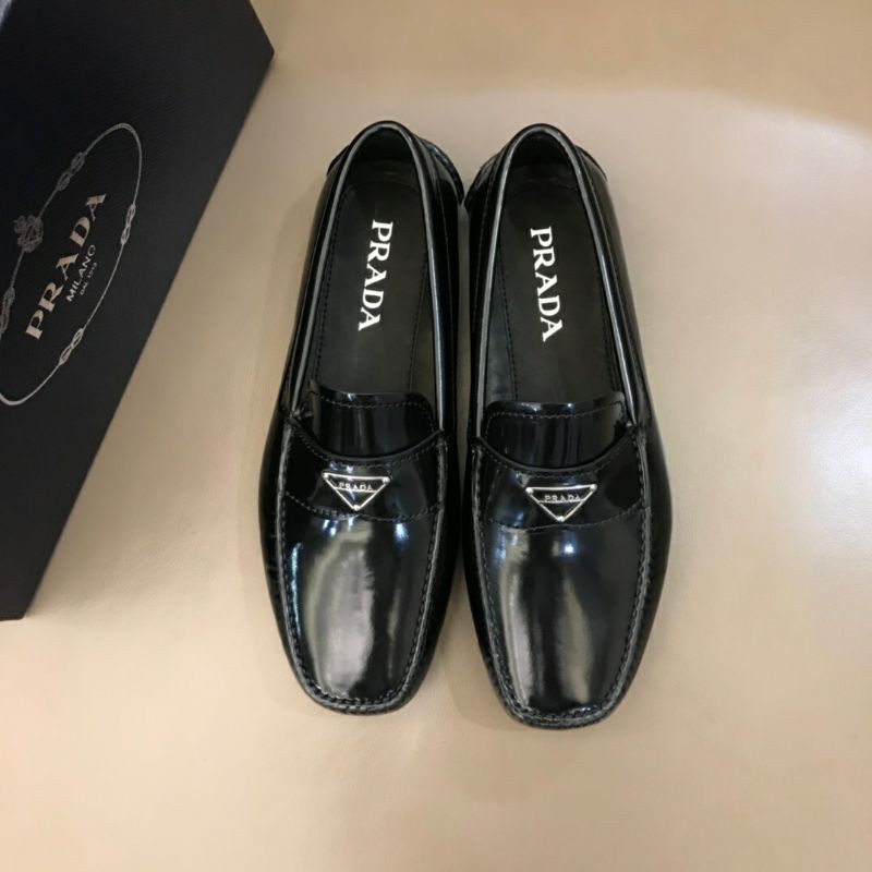 Giày lười nam da bóng Prada năng động, da bò nhập khẩu