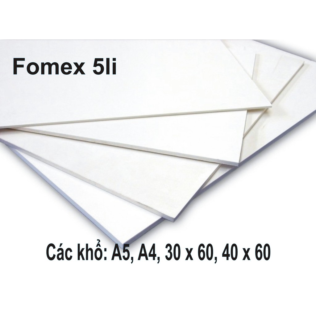 Bìa mô hình fomex 5li - Tấm fomex dày 5mm nhiều khổ.