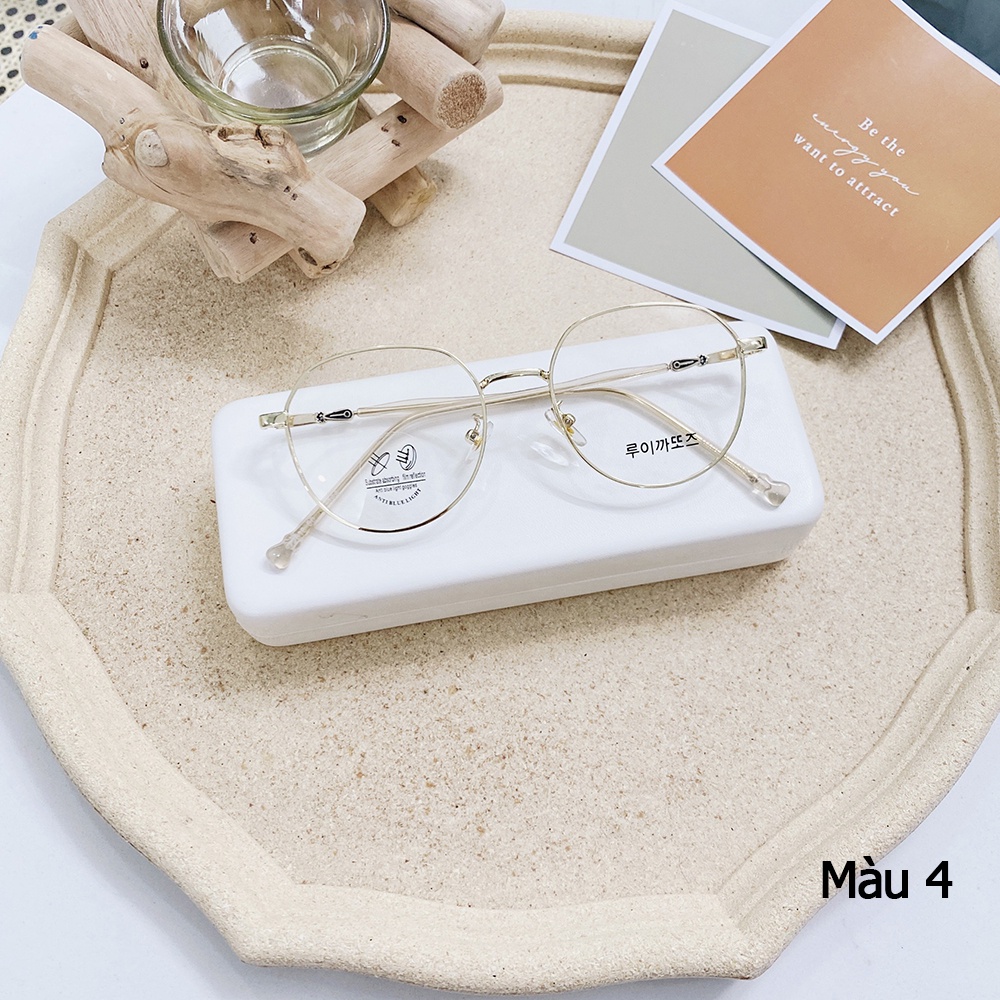 Kính giả cận gọng Cốt Kim Loại mắt chống UV thời trang nam nữ hàn quốc AH1621