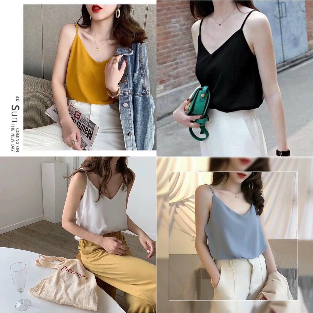 [Mã FAMAYWA giảm 10K đơn 50K] ÁO 2 DÂY NỮ CỔ TIM SIÊU HOT KHUYÊN RŨ A142