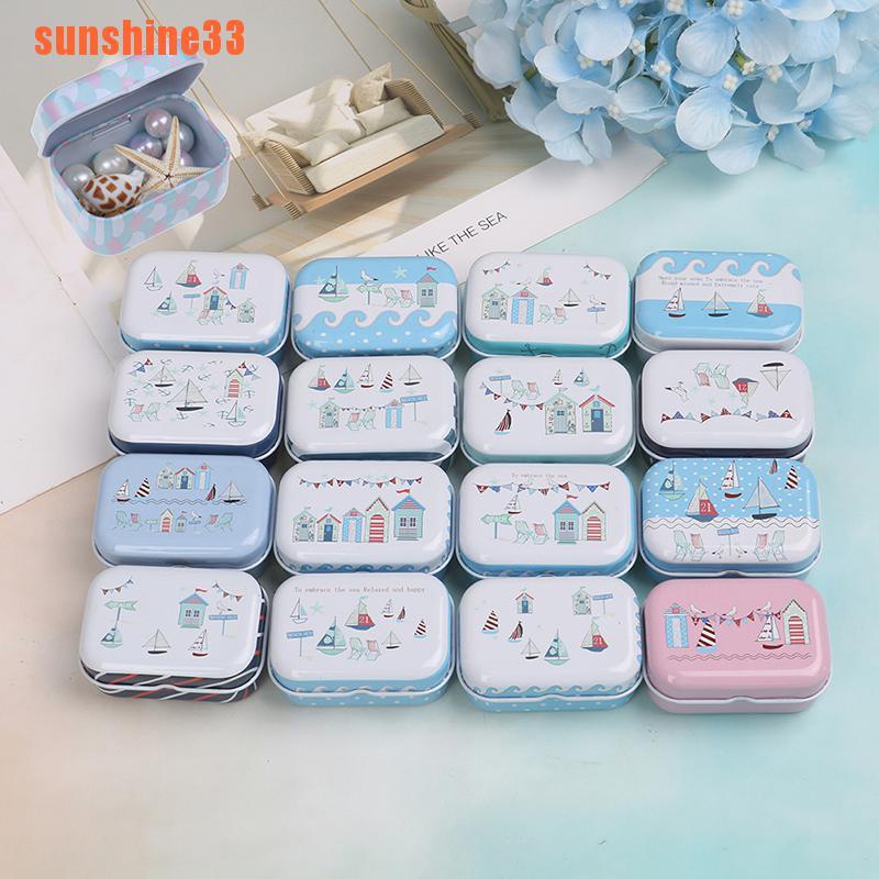 Hộp Thiếc Mini Hình Chữ Nhật Đựng Trang Sức / Tiền Xu