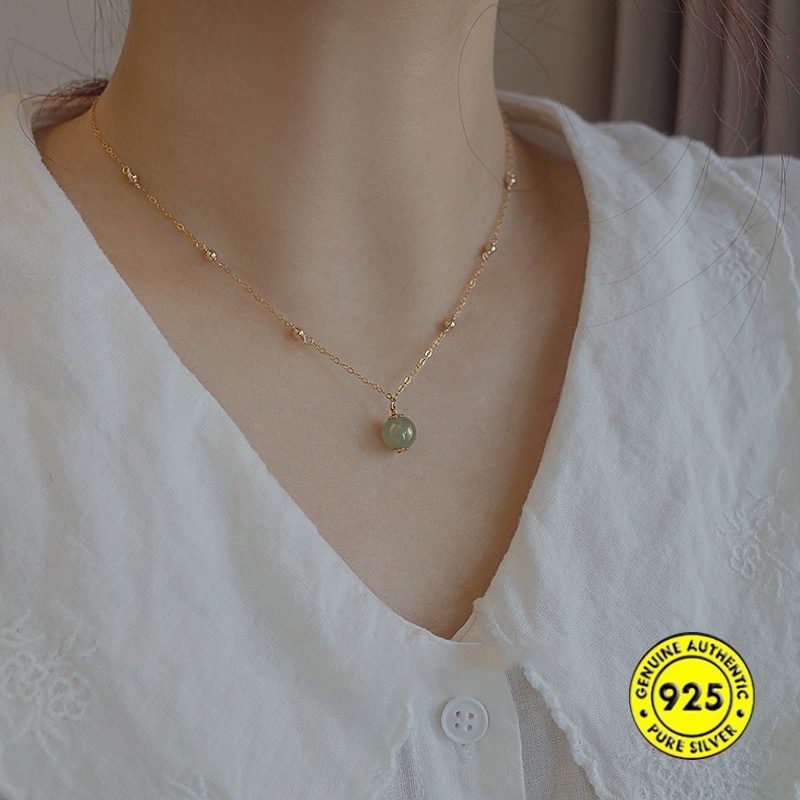 Vòng cổ Mặt Ngọc Bích Xinh Xắn Dành Cho Nữ Mới