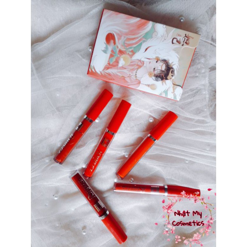 (HÀNG NỘI ĐỊA TRUNG) Sét son 5 cây Muge Leen cổ trang cô gái đỏ | BigBuy360 - bigbuy360.vn