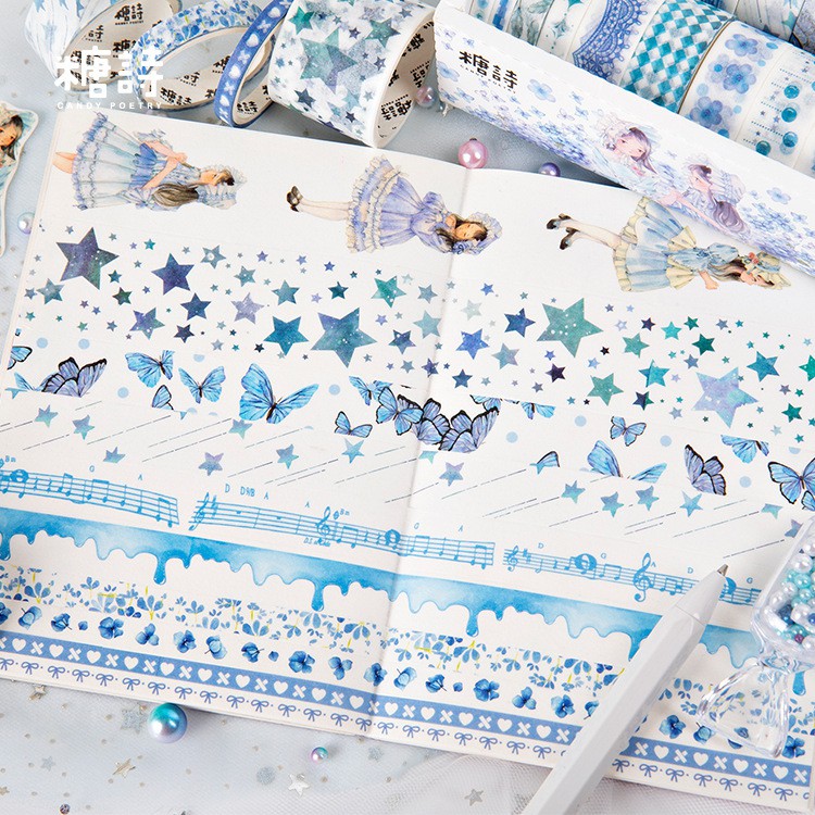 Set 20 cuộn băng dính / washi tape WT210 Gachini