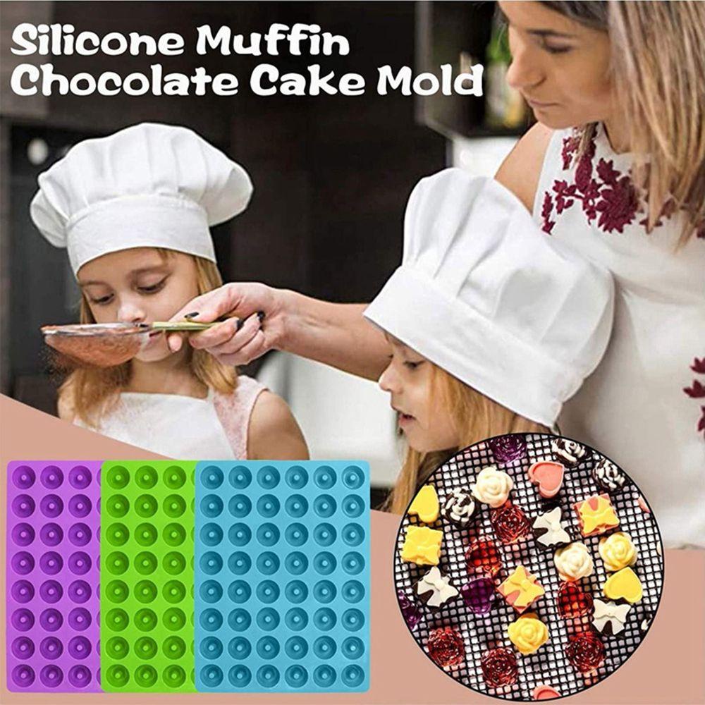 AUGUSTINA 1 Khuôn Làm Bánh Donut Mini Bằng Silicone Chống Dính