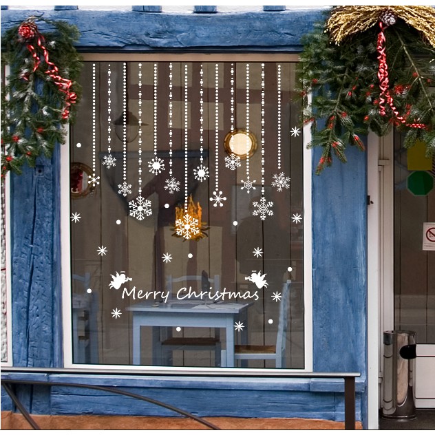 Decal trang trí Noel - Rèm dây Hoa Tuyết Nhí Mới