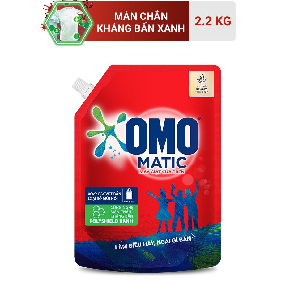 Nước giặt Omo Matic Cửa trên đỏ túi 2,2kg