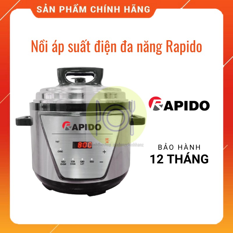 (Chính hãng) Nồi áp suất điện đa năng Rapido RPC900 D thiết kế sang trọng an toàn khi hoạt động và tiết kiệm năng lượng