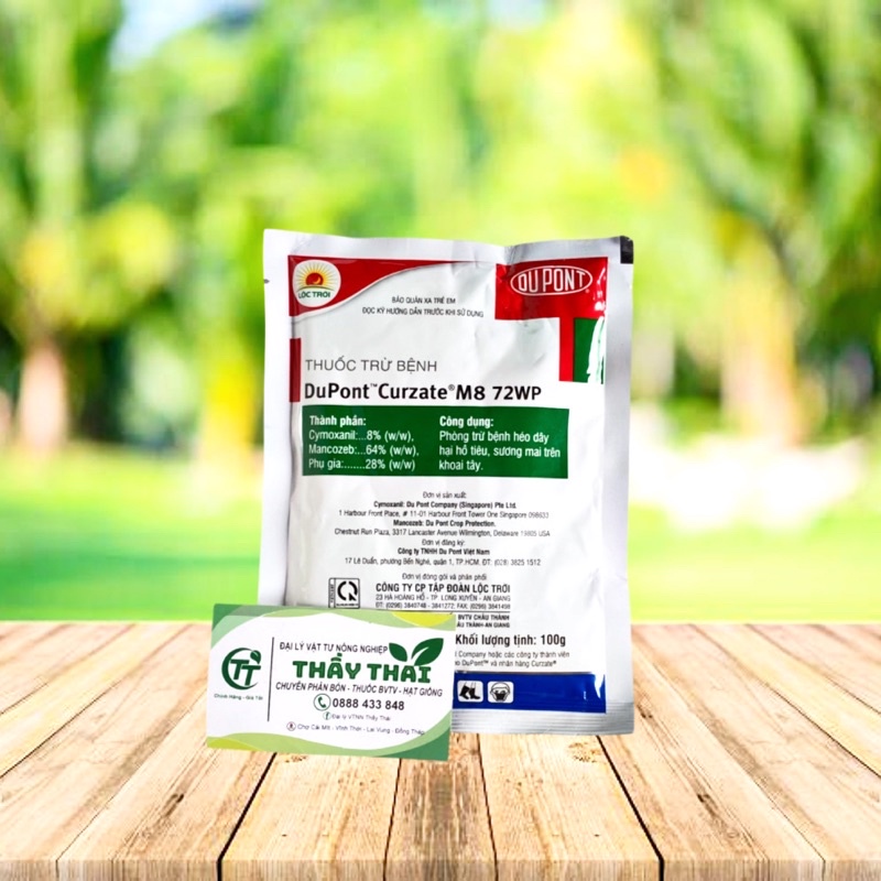 Dupont Curzate M8 100 gam, thuốc Phòng trừ bệnh sương mai hại dưa hấu, chết héo dây tiêu,vàng lá