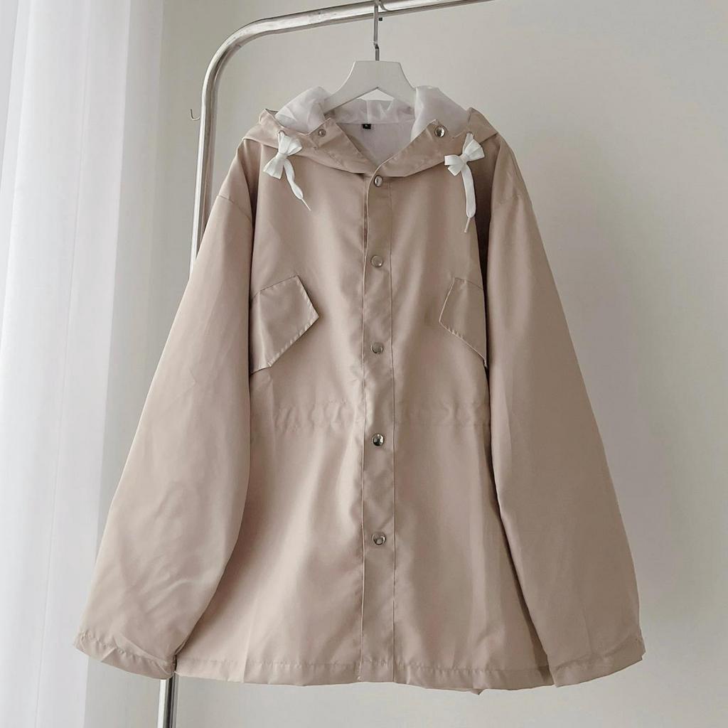 [sẵn] Áo Khoác Dù Trơn Tanazi Dài Tay Vải Dù 2 Lớp Có Nút Bấm Form Rộng Unisex (ảnh thật tại shop) Tanazicloset