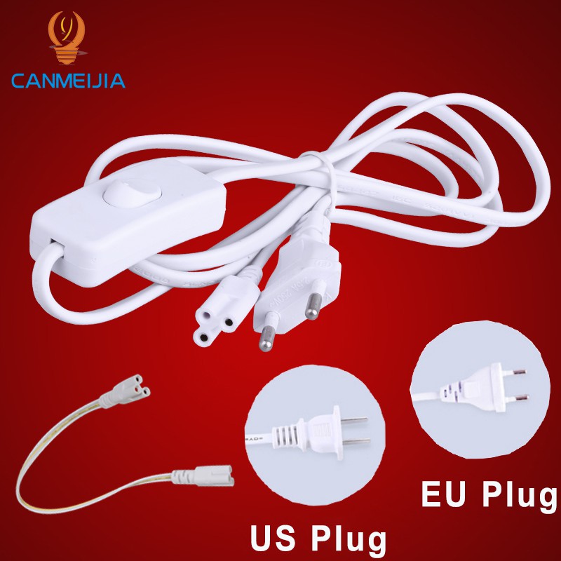 Dây Cáp Nối Đèn Led T5 T8 2ft 60cm 3 Chấu 30CM 50CM 180CM Hai Đầu