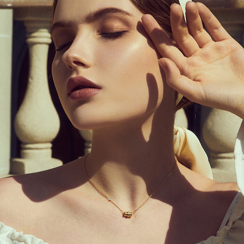 Vòng cổ BAMOER bạc 925 kiểu dáng thời trang xinh xắn cho nữ