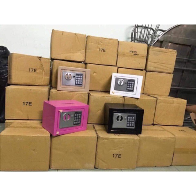 KÉT SẮT MINI 17E CHỐNG CHÁY, KHOÁ ĐIỆN TỬ, CÓ KHE ĐÚT TIỀN